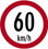 Description: Description: Description: 60 kilometers per hour speed-limit signal